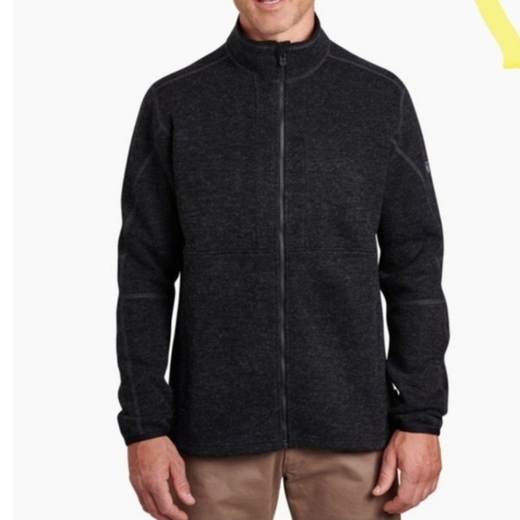 KUHL Thor Full Zip Fleece Charcoal ThermaKore Wool Blend Jacket. Size M